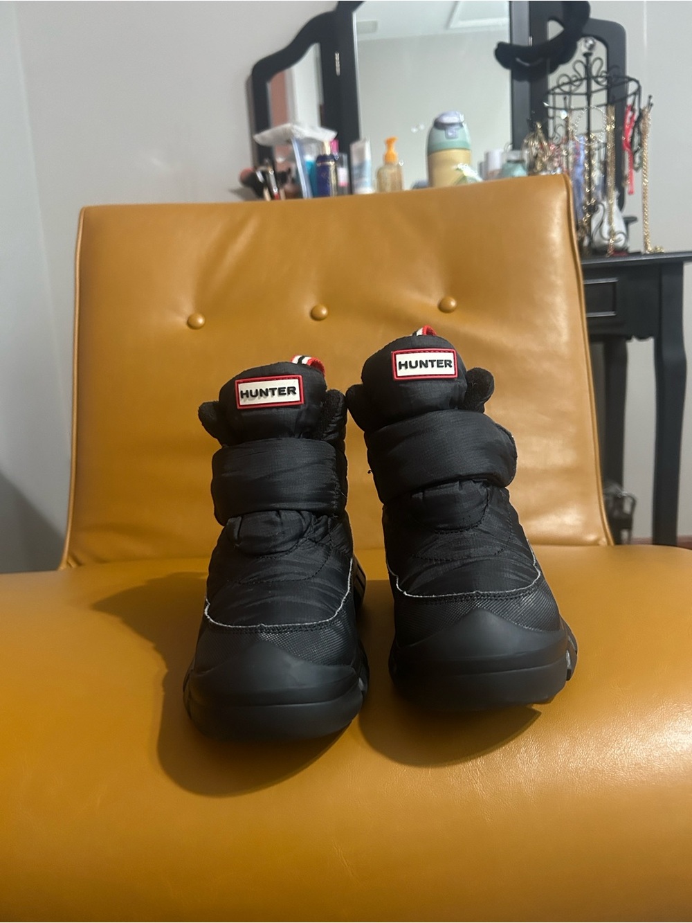 Hunter Kids Black Puffer Winter Boots